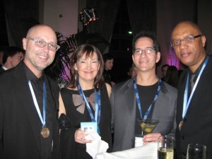 Carol Robbins, John Beasley, Buddy Halligan and Billy Childs at the 2011 Grammy Nomination Party