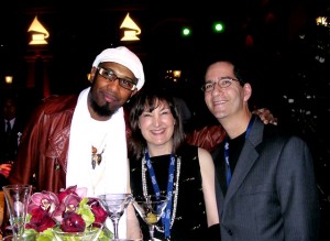 Carol Robbins with Omar Sosa and Buddy Halligan 2006 Grammy Nomination Party